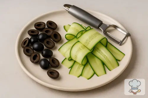 Фото 3-го шага: Канапе с колбасой и сыром