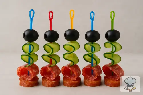 Фото 9-го шага: Канапе с колбасой и сыром