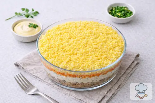 Фото 12-го шага: Салат «Мимоза» классический