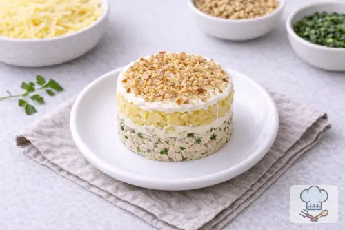 Фото 7-го шага: Салат с курицей, ананасами и сыром