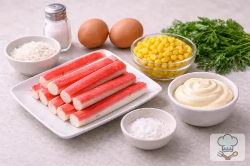 Фото 1-го шага: Салат с крабовыми палочками, кукурузой и яйцом