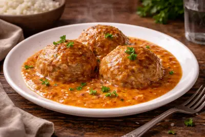 Тефтели с подливкой на сковородке