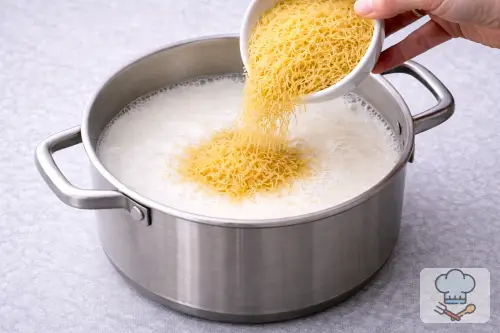 Фото 3-го шага: Молочный суп с вермишелью