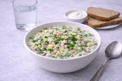 Окрошка с колбасой