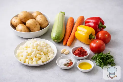 Фото 1-го шага: Овощное рагу с картошкой