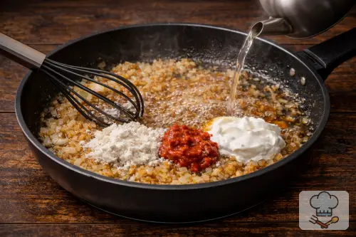 Фото 6-го шага: Тефтели с подливкой на сковородке