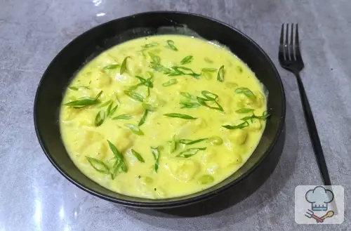 Фото 7-го шага: Цветная капуста в сливочно-сырном соусе с эдамаме